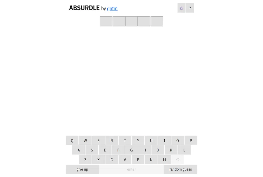 Absurdle game screenshot
