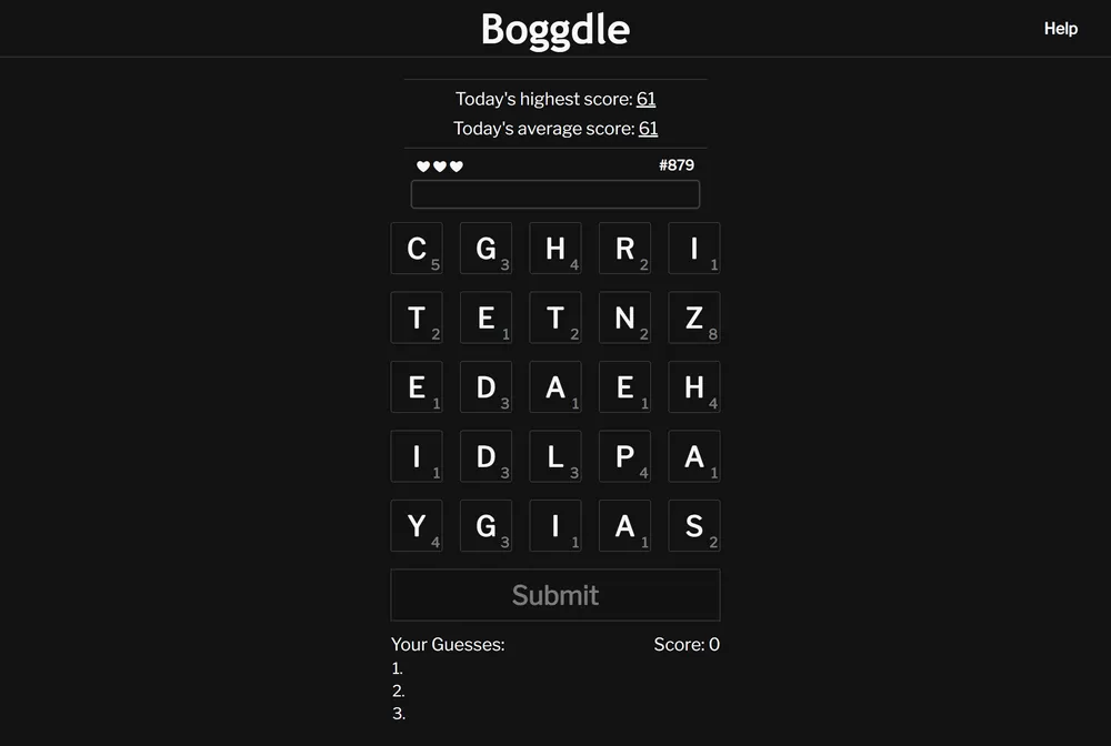 Boggdle game screenshot