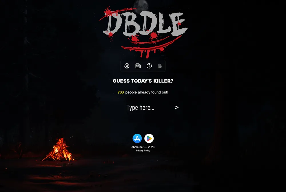 Dbdle game screenshot