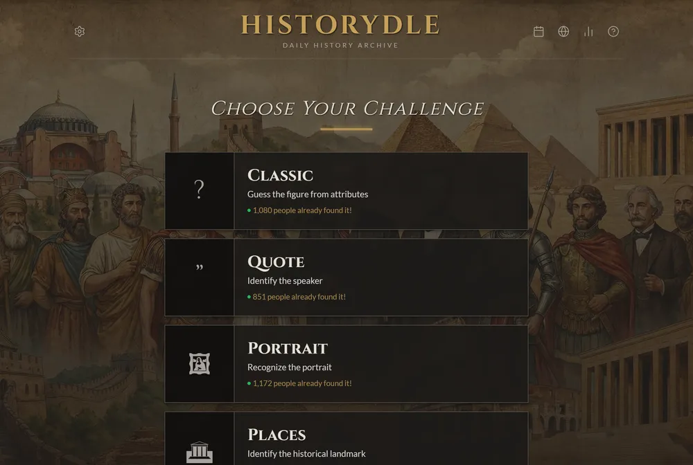 Historydle game screenshot